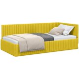  Kutni okvir kreveta s uzglavljem Žuta 100 cm x 200 cm Baršun | shoptok.hr