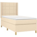 VidaXL Box spring postelja z vzmetnico krem 80x200 cm blago Slike