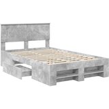  Krevetna konstrukcija s uzglavljem Betonski sivi 137 x 203 cm | shoptok.hr