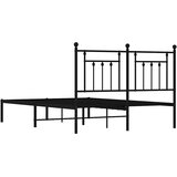 Metalni okvir za krevet s uzglavljem crni 150x200 cm | shoptok.hr