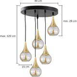  Luster na sajli LACRIMA HONEY 5xE27/60W/230V, prečnik 45 cm | Eponuda.com
