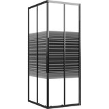 vidaXL Črtasta tuš kabina ESG 90x70x180 cm črna | Shoptok.si