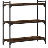 Maison Chic Knjižna omara - Knjižni regal 3-nadstropna dimljen hrast 80x30x86 cm inž. les, (21725535) Cene