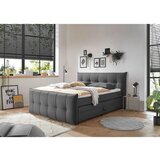 MID.YOU POSTELJA BOXSPRING 160 cm x 200 cm , tekstil, leseni material antracit | Shoptok.si