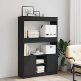  Visoka komoda crna 92 x 33 x 140 cm od konstruiranog drva | shoptok.hr