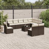 11-dijelni set vrtnih sofa od poliratana s jastucima smeđi | shoptok.hr