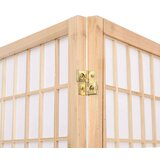  Zložljiv 3-delni paravan japonski stil 120x170 cm bele barve | Shoptok.si