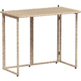 vidaXL Sklopivi vrtni stol bež 90x51x75 cm poliratan | shoptok.hr