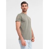 Ombre Men's military-style printed cotton T-shirt - light olive | shoptok.hr