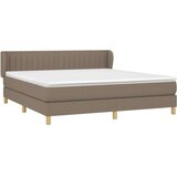  Box spring postelja z vzmetnico taupe 160x200 cm blago, (20892785) | Shoptok.si