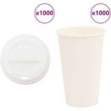 vidaXL Papirnate skodelice za kavo s pokrovčki 1000 kosov 16oz 400ml | Shoptok.si