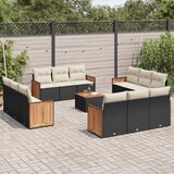  13-dijelni set vrtnih sofa s jastucima poliratan crni | shoptok.hr