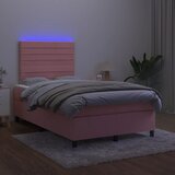  box spring s madracem LED ružičasti 120x200cm baršunasti | shoptok.hr