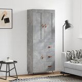 vidaXL Visoka komoda betonsko siva 69,5x34x180 cm inženirski les | Shoptok.si