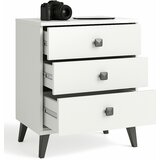 AKORD Mobi K-03 Nočna Omarica, 3 Predali, Bela/Črna, (5000332013) | Shoptok.si