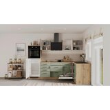 Flex-Well Kotna Kuhinja Z Aparati Cara, Zelena, Barva Hrasta | Shoptok.si