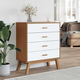  Ladičar OLDEN bijelo-smeđi od masivne borovine | shoptok.hr