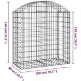 vidaXL Gabionska košara s lukom 100x50x100/120 cm pocinčano željezo | shoptok.hr