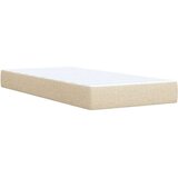 vidaXL Box spring postelja z vzmetnico krem 90x190 cm blago, (21306491) | Shoptok.si