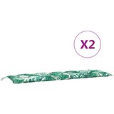  Jastuci za vrtnu klupu 2 kom s uzorkom lišća 180x50x7 cm | Eponuda.com