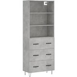 Maison Chic Visoka Komoda - Predalnik betonsko siva 69,5x34x180 cm inženirski les, (21720644) | Shoptok.si