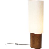 QAZQA Japandi vloerlamp walnoot hout met stoffen kap 90cm - Lamel | Shoptok.si