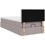 vidaXL otoman okvir kreveta s madraca smeđesivi 80x200cm od tkanine - Sivo-smeđa 80 x 200 cm gumbi | shoptok.hr