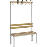 eurokraft basic Garderobna klop iz bukve, enostranska, z naslonom, VxG 1700 x 430 mm, dolžina 1000 mm | Shoptok.si