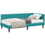  Kutni okvir kreveta s madracem Tirkizna 100 x 200 cm Baršun | shoptok.hr