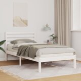 vidaXL krevetna konstrukcija bijelo 75 x 190 cm čvrsta borova drva | shoptok.hr