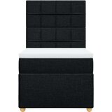 vidaXL Box spring postelja z vzmetnico črna 100x200 cm blago | Shoptok.si
