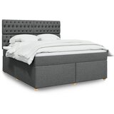 vidaXL Box spring postelja z vzmetnico temno siva 180x200 cm blago | Shoptok.si
