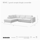 Rodier Smeđe-siva baršunasti sklopiva/s prostorom za odlaganje kutna garnitura (s lijevim kutom/u obliku slova L) Rene – | shoptok.hr