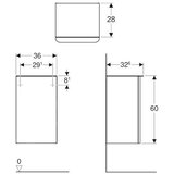 Geberit 500.360.JR.1 Smyle Square 36 x 30 cm leva izvedba nizka stranska omarica | Shoptok.si