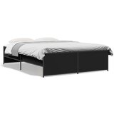 vidaXL Posteljni okvir črn 120x190 cm inženirski les in kovina, (21128480) | Shoptok.si