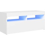 vidaXL TV omarica z LED lučkami bela 90x35x40 cm | Shoptok.si