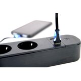 Gembird TSL-PS-S4U-01 pametni produzni kabl sa USB punjenjem, 4 uticnice, 1,5m crni | Eponuda.com