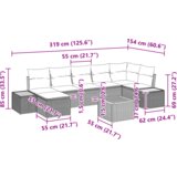 vidaXL 8-dijelni vrtni kauč set s jastučićima crni poli ratan akacija | shoptok.hr