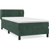 vidaXL Box spring postelja z vzmetnico temno zelena 80x200 cm žamet | Shoptok.si