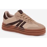 Boto Velvet Women's Sneakers On Platform Beige Corynelle | Shoptok.si