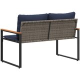 Klupa s jastukom Siva i tamnoplava 115 x 65 x 72 cm Ratan | Eponuda.ba