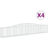  Obokana gabionska košara 4 kosi 400x30x60/80cm pocinkano železo | Shoptok.si