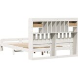 vidaXL Knjižna postelja brez vzmetnice bela 160x200 cm trdna borovina | Shoptok.si