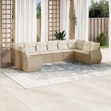  10-dijelni set vrtnih sofa s jastucima bež od poliratana | shoptok.hr