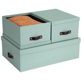 Bigso Box of Sweden Mentolno zelene kartonaste škatle s pokrovom za shranjevanje v kompletu 3 ks 31x47x15 cm Inge – | Shoptok.si