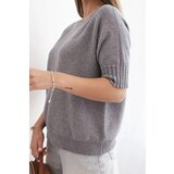 Kesi Włoski Women's short-sleeve viscose sweater gray | Shoptok.si