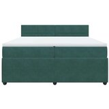 vidaXL Box spring postelja z vzmetnico temno zelena 200x200 cm žamet, (21310143) | Shoptok.si