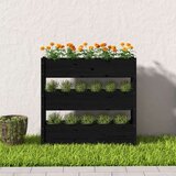 vidaXL visoka greda črna 112x25x104,5 cm trdna borovina | Shoptok.si