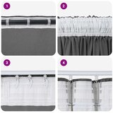  Baršunaste zavjese sa zavjesama 2 pcs Siva 175 x 140 cm Baršun | Eponuda.ba