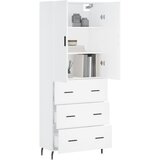  Visoka komoda bijela 69,5x34x180 cm konstruirano drvo Slike
